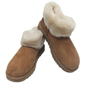 UGG Australia‎ Women's Brown Suede Sheepskin Lined Boots Size 12